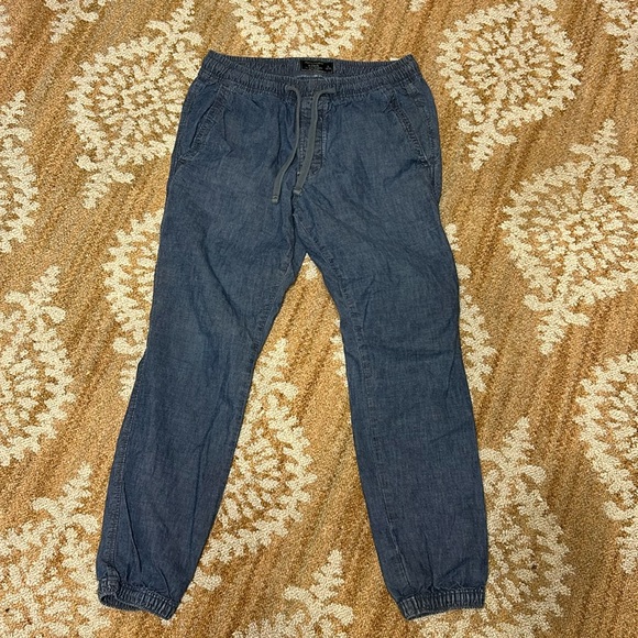 Abercrombie & Fitch drawstring denim pants size Large - Picture 1 of 7